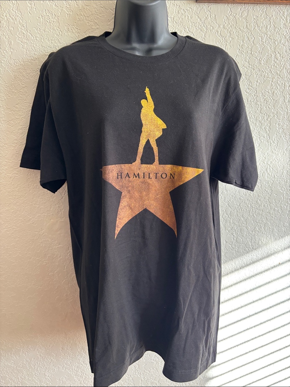 Hamilton Black Tee with Gold Star Graphic